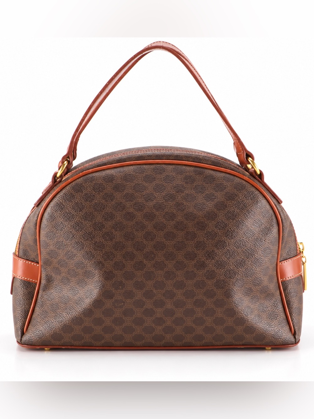Celine Dome Handbag in Dark Brown Macadam Leather